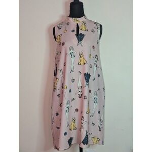 Modcloth Smak Parlour Paper Doll Shift Dress Women's Size Medium